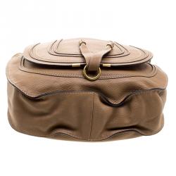 Pre Owned Chloe Brown Leather Medium Marcie Hobo