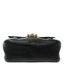 Pre Owned Chloe Black Leather and Ostrich Small Elsie Shoulder Bag