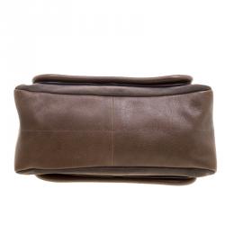 Pre Owned Chloe Dark Beige Leather and Suede Medium Paraty Shoulder Bag