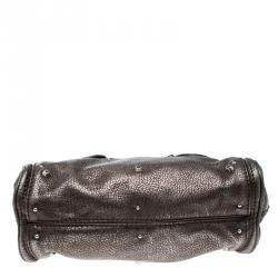 Pre Owned Chloe Metallic Grey Leather Mini Paddington Satchel