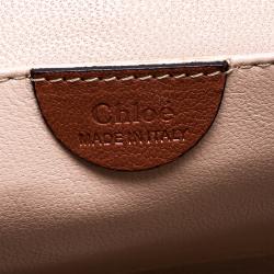 Pre Owned Chloe Bi Color Ostrich and Leather Small Elsie Shoulder Bag