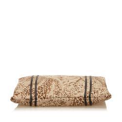 Pre Owned Chloe Brown Tiger Print Fabric Top Handle Bag