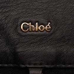Pre Owned Chloe Brown Tiger Print Fabric Top Handle Bag