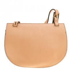 Pre Owned Chloe Peach Leather Mini Georgia Crossbody Bag