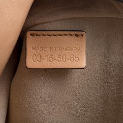 Pre Owned Chloe Peach Leather Mini Georgia Crossbody Bag