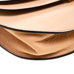 Pre Owned Chloe Peach Leather Mini Georgia Crossbody Bag