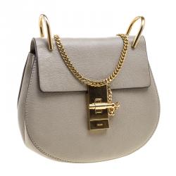 Pre Owned Chloe Grey Leather Small Drew Shoulder Bag