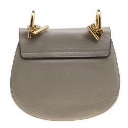 Pre Owned Chloe Grey Leather Small Drew Shoulder Bag