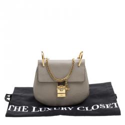 Pre Owned Chloe Grey Leather Small Drew Shoulder Bag