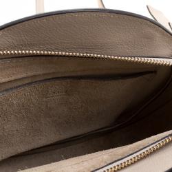 Pre Owned Chloe Beige Leather and Suede Small Pixie Round Shoulder Bag