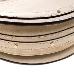 Pre Owned Chloe Beige Leather and Suede Small Pixie Round Shoulder Bag