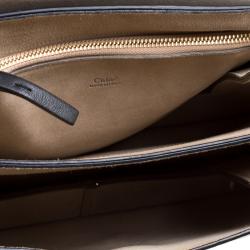 Pre Owned Chloe Black Diamond Embossed Leather Medium Faye Shoulder Bag