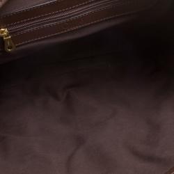 Pre Owned Chloe Dark Brown Leather and Canvas Kerala Equipped Satchel