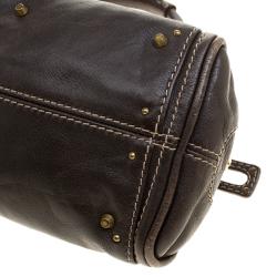 Pre Owned Chloe Dark Brown Leather Mini Paddington Satchel