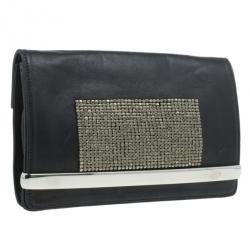 مملوكة مسبقًا Chloe Black Leather Studded Clutch