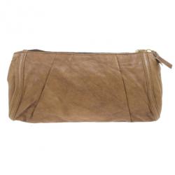 Pre Owned Chloe Brown Leather Embellished Clutch