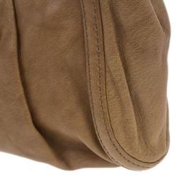 Pre Owned Chloe Brown Leather Embellished Clutch