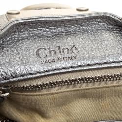 Pre Owned Chloe Silver Leather Medium Paddington Satchel