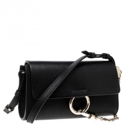 Pre Owned حقيبة كتف كلوي فاي جلد سوداء صغيرة