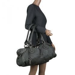 Pre Owned Chloe Mousse Leather Oversized Paddington Satchel 
