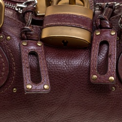 Pre Owned Chloe Burgundy Leather Medium Paddington Satchel