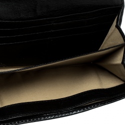 Pre Owned Chloe Black Leather Logo Continental Wallet