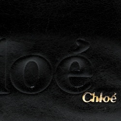 Pre Owned Chloe Black Leather Logo Continental Wallet