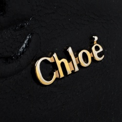 Pre Owned Chloe Black Leather Logo Continental Wallet