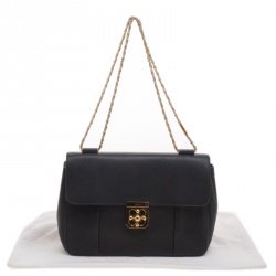 Pre Owned Chloe Black Leather Large Elsie Shoulder Bag