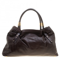 Pre Owned Chloe Brown Leather Victoria Tote