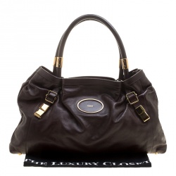 Pre Owned Chloe Brown Leather Victoria Tote