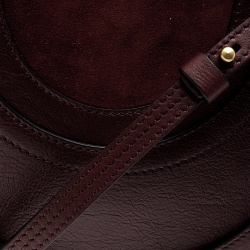 Pre Owned Chloe Burgundy Leather and Suede Small Pixie Round Top Handle Bag