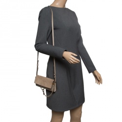Pre Owned Chloe Light Taupe Leather Mini Faye Shoulder Bag