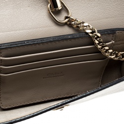 Pre Owned Chloe Light Taupe Leather Mini Faye Shoulder Bag