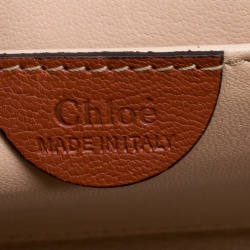 Pre Owned Chloe Copper/Red Leather and Ostrich Medium Elsie Shoulder Bag