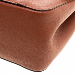 Pre Owned Chloe Copper/Red Leather and Ostrich Medium Elsie Shoulder Bag