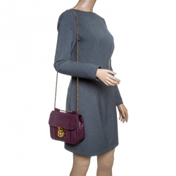 Pre Owned Chloe Purple Leather Small Elsie Shoulder Bag