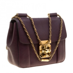 Pre Owned Chloe Purple Leather Small Elsie Shoulder Bag