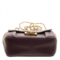 Pre Owned Chloe Purple Leather Small Elsie Shoulder Bag