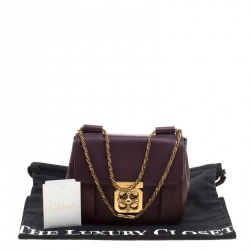 Pre Owned Chloe Purple Leather Small Elsie Shoulder Bag