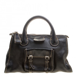 Pre Owned Chloe Black Leather Edith Satchel