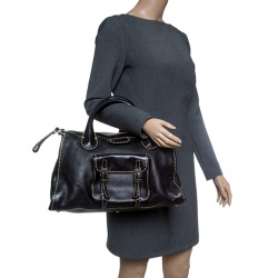 Pre Owned Chloe Black Leather Edith Satchel