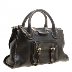 Pre Owned Chloe Black Leather Edith Satchel