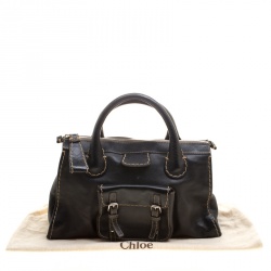 Pre Owned Chloe Black Leather Edith Satchel