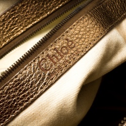 Pre Owned Chloe Metallic Bronze Leather Silverado Satchel