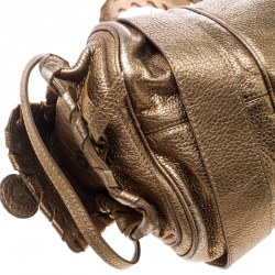 Pre Owned Chloe Metallic Bronze Leather Silverado Satchel