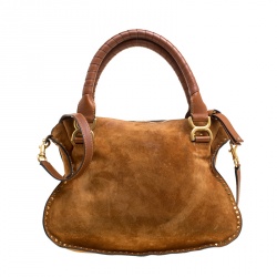 Pre Owned Chloe Brown Suede Medium Marcie Satchel
