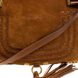 Pre Owned Chloe Brown Suede Medium Marcie Satchel