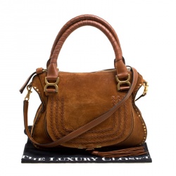 Pre Owned Chloe Brown Suede Medium Marcie Satchel