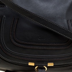 Pre Owned Chloe Black Leather Medium Marcie Top Handle Bag